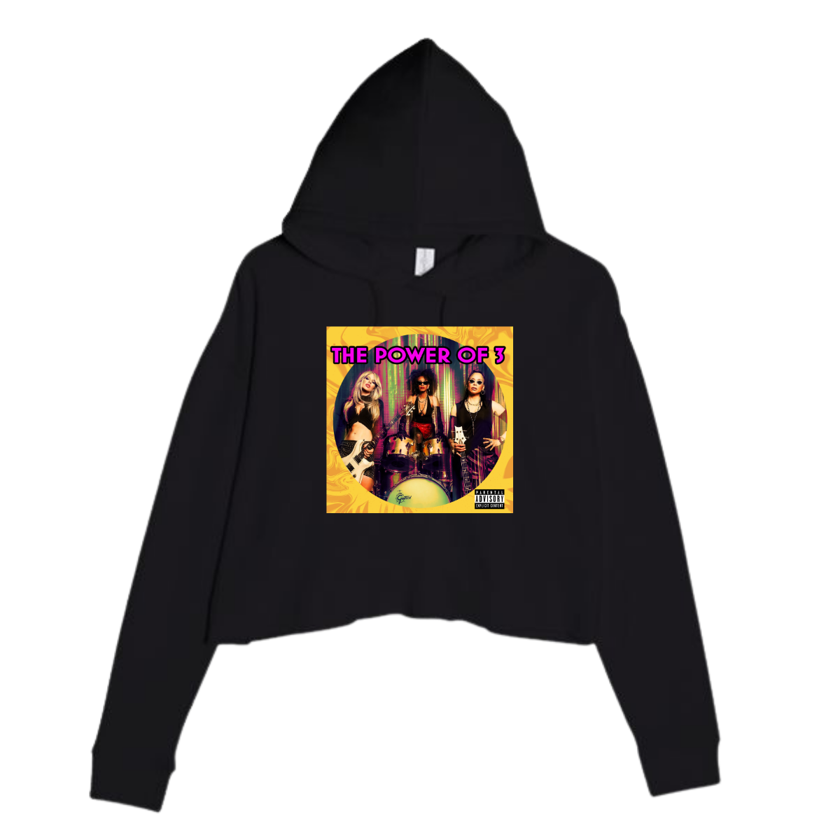 The Power of 3 Album - Crop Hoodie (Black)