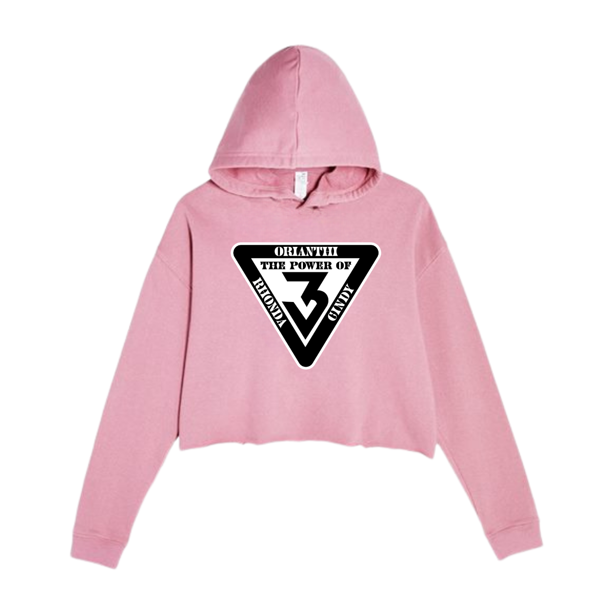 The Power of 3 Logo - Crop Hoodie (Pink)